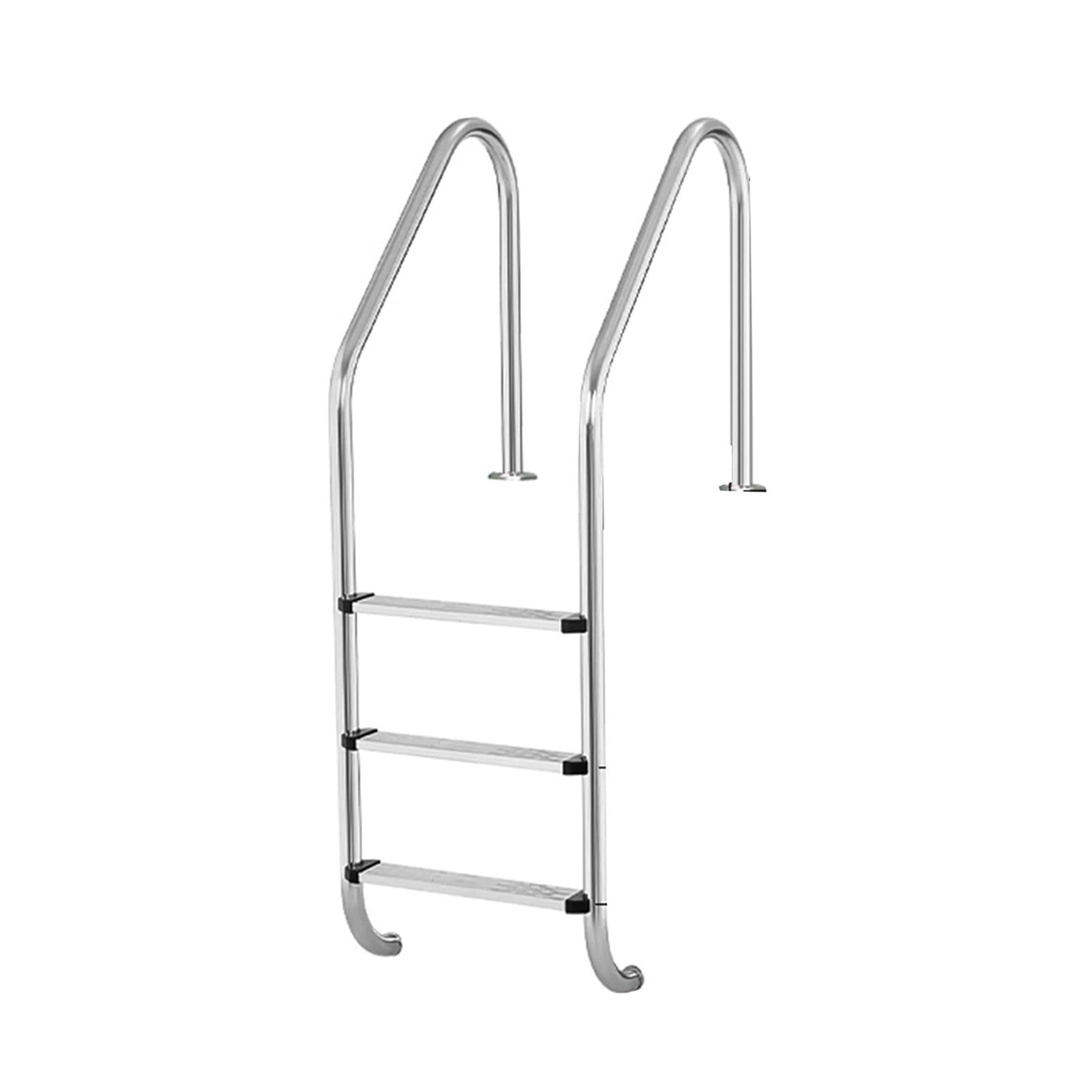 Scale mobili per Piscine, gradini in Acciaio Inox, Facili da installare, Adatte a Piscine, stabilimenti balneari e parchi Acquatici (3 gradini)