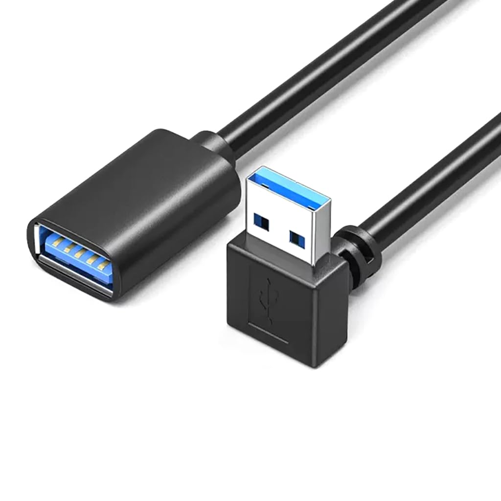 Tsophreniq 5Gbps USB3.0 Extension Cable Right/Left Angled Male to Female 90 Degree Adapter Cord for Desktop Laptop