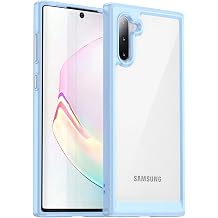 for Samsung Galaxy Note 10 Case [360 Full Rubber Bumper & Transparent Back PC Cover] Shockproof Hard Ultra-Thin Protective Cover for Galaxy Note 10 Blue