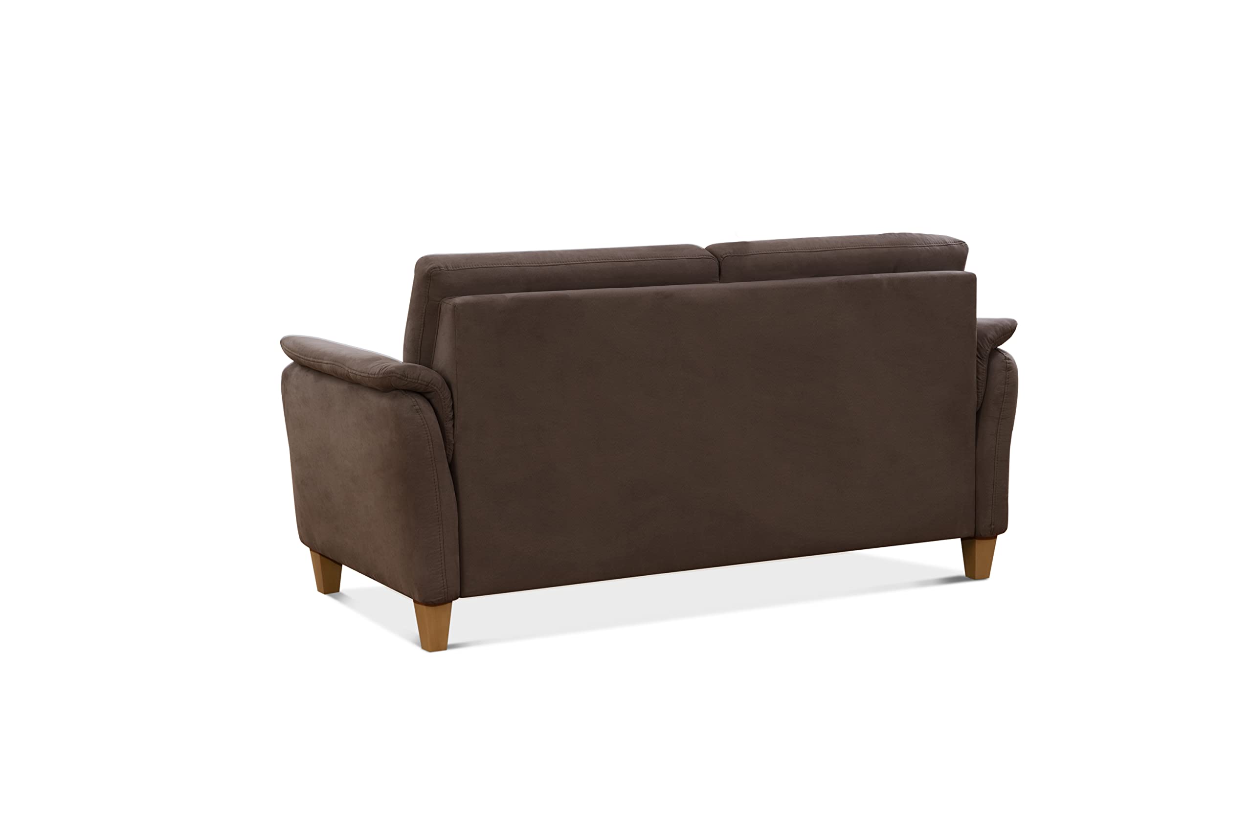 CAVADORE 3er-Sofa Palera mit Federkern / Kompakte Dreisitzer-Couch im Landhaus-Stil / passender Sessel und Hocker optional / 179 x 89 x 89 / Mikrofaser, Braun