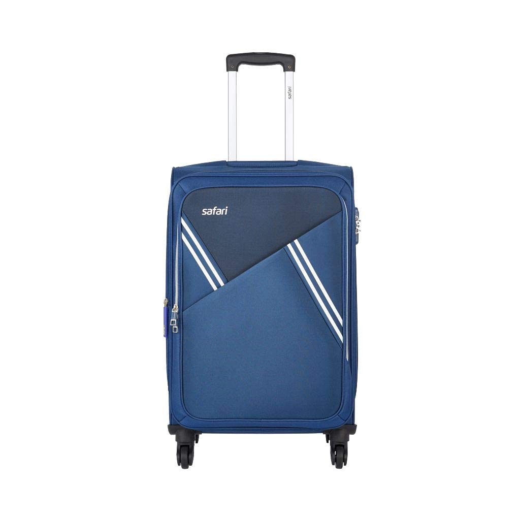 Safari Swift Plus 59 cm Blue 4W Soft Polyester 4 Wheel Spinner Softshell Speedwheel Carry-on Luggage Cabin Size, 38 cm, Small Safari Swift Plus 59 cm Blue 4W Soft Polyester 4 Wheel Spinner Softshell Speedwheel Carry-on Luggage Cabin Size, 38 cm, Small