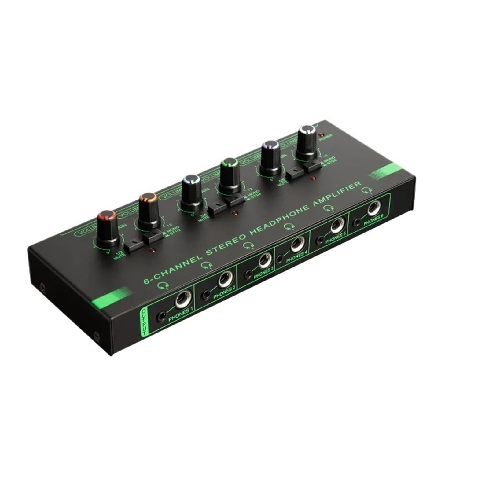 4/6 canali amplificatore for cuffie mini splitter for cuffie portatile mixer audio stereo a bassissimo rumore for monitor da studio di registrazione(6 Channels)