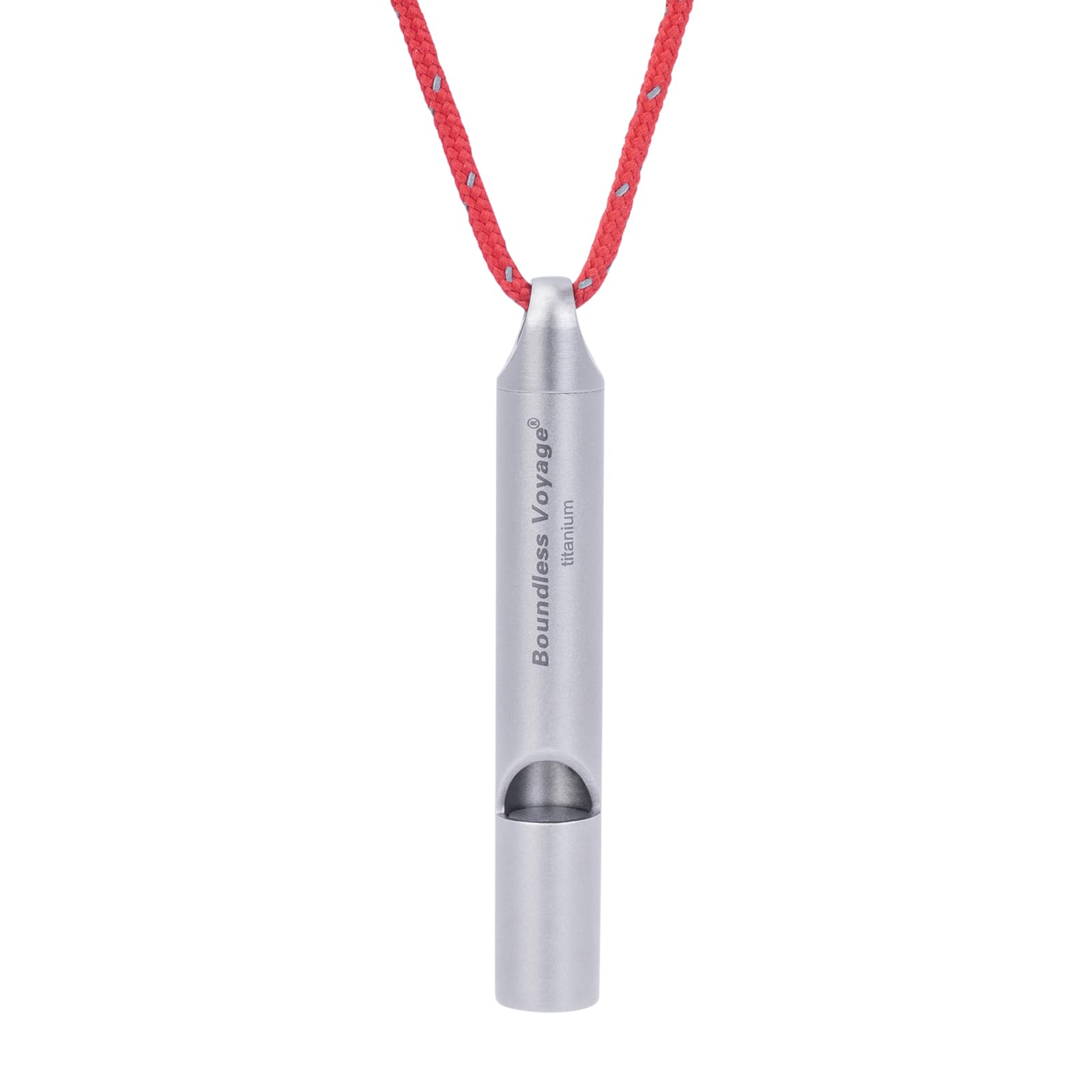 Boundless Voyage Titanium Whistle 120db Emergency Survival Safety Whistles with Lanyard Loud for Outdoor Camping Hiking Coaches Training Sports Keychain Whistle Ti9014O