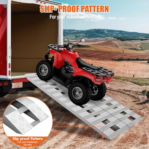 image for THDUGG 72x15 Aluminum Trailer Ramps, 6000LBS Capacity Heavy-Duty Loadi