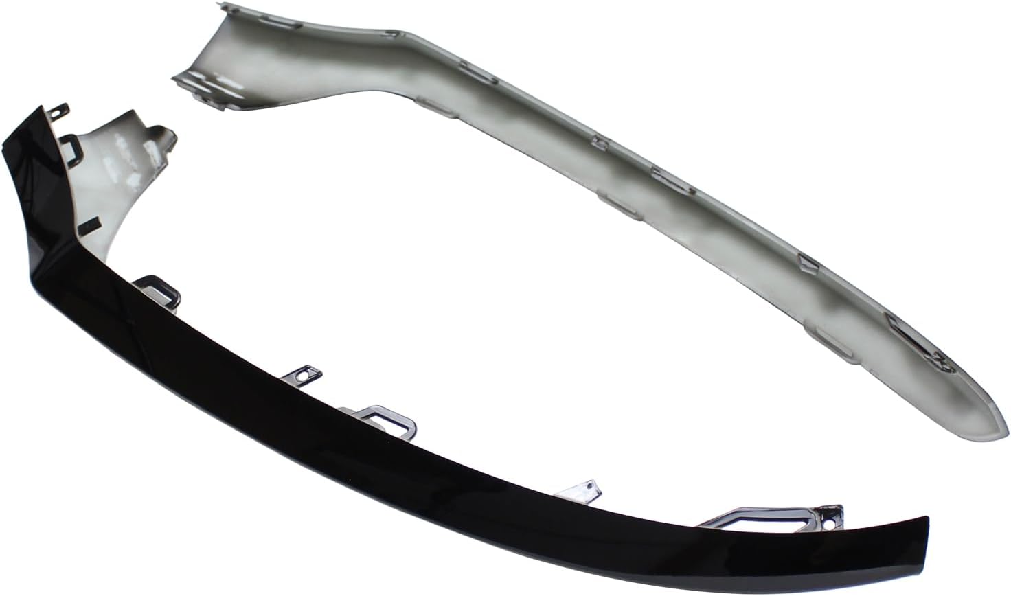 Front Left and Right and Center Lower Bumper Lip Trim Molding Strip Black for Mercedes C300 2015-2021, C350e 2016-2018, C400 2015, C63 AMG 2015-2021, C63 AMG S 2015-2023