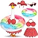 GANSHAYA 5Pcs Hawaiian Goose Outfit Lawn Bikini Porch Goose Clothes for Spring Summer Yard Lawn Outdoor Decoration (Red)