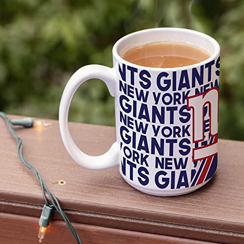 Image of Rico Industries NFL Football New York Giants 15 oz White Ceramic Mug