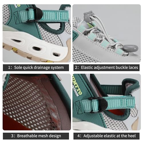 HUMTTO Women's Amphibious Water Shoes - Closed Toe Hiking Sandals Summer Outdoor Water Sandal Non-Slip River Shoes Quick Drying Aqua Shoe2