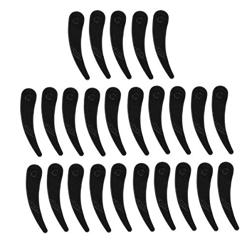 Be82aene Plastic Grass 25pcs Trimmer Blades Mower Replacement for ART 23-18 LI Strimmer Lawnmower sharper and (Color : Black)