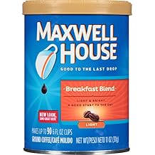 Maxwell House Breakfast Blend Light Roast Ground Coffee 11 oz Canisters, Pack of 3