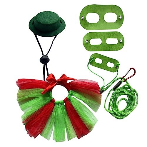 VANZACK 3-Piece Bearded Dragon Harness Leash Set Christmas Lizard Traction Rope Reptile Supplies Adjustable Harness and Leash Kit