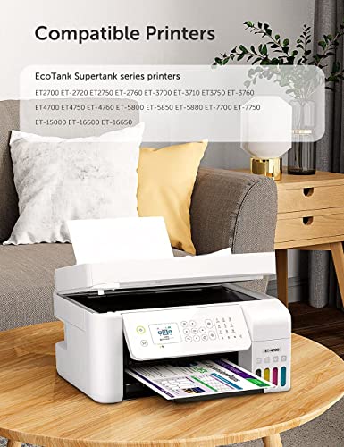 Hiipoo Sublimation Ink For Ecotank Supertank Inkjet Printers Et-2803 Et-2800 Et-2850 Et-2720 Et-4800 Et-2400 Et-3760 Et-15000 Et-4760 Heat Press Transfer On T-Shirt Mug (Autofill/Icc-Free/Anti-Uv) #TOP1