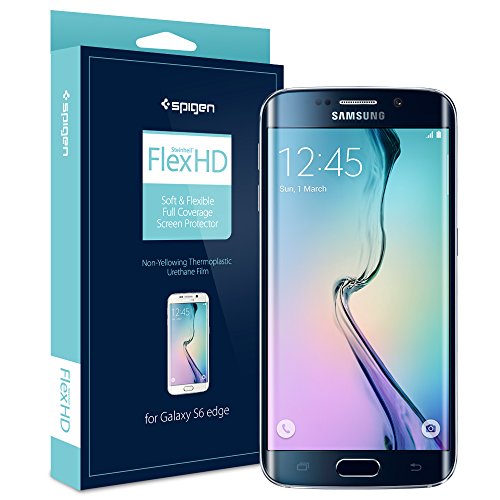 Spigen Flex Galaxy S6 Edge Screen Protector with Full Coverage Flexible Wet Clear Screen Protector for Galaxy S6 Edge