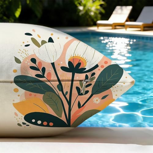 Housse coussin extérieur imperméable 45x45cm chic fleur - 7