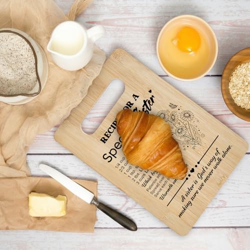 Tabla de Cortar de Bambú para Regalo de Cumpleaños para Hermana, Tabla con Receta para una Hermana Especial, Regalos para Mujeres, Tablas para Decoración de Cocina -004 miniatura 4