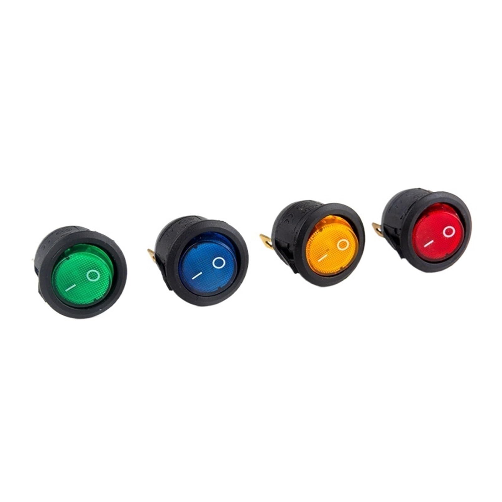 5 Piezas KCD1 20MM Interruptor Basculante Circular 3 Pines ON-Off 2 Posiciones 6A/250VAC 10A/125VAC SPST LED con Luz(Blue,5 PCS-12V)
