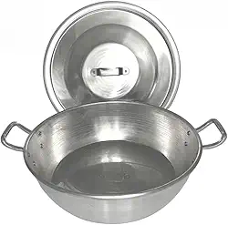 Tacho Medio Grande 5L 8L ou 12L Com Tampa N30 - N35 - N40 Fritar Batata Pastel Salgado Camarão Em Alumínio(N30)