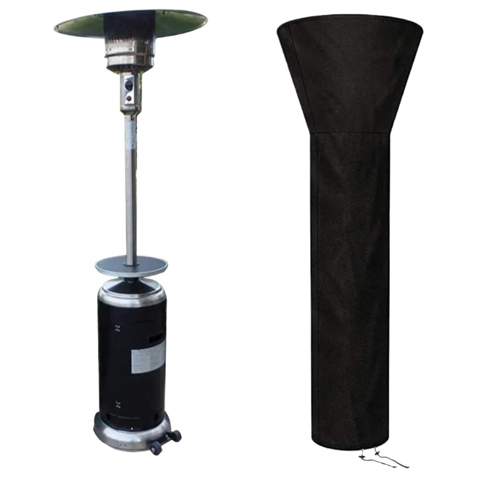 Linypa66 D92x240cm Patio Heater Cover Patio Heater Cover Heavy Duty Waterproof Gas Pyramid Standup Outdoor Furniture Protector All-Purpose Covers With Zipper(D92x240cm)
