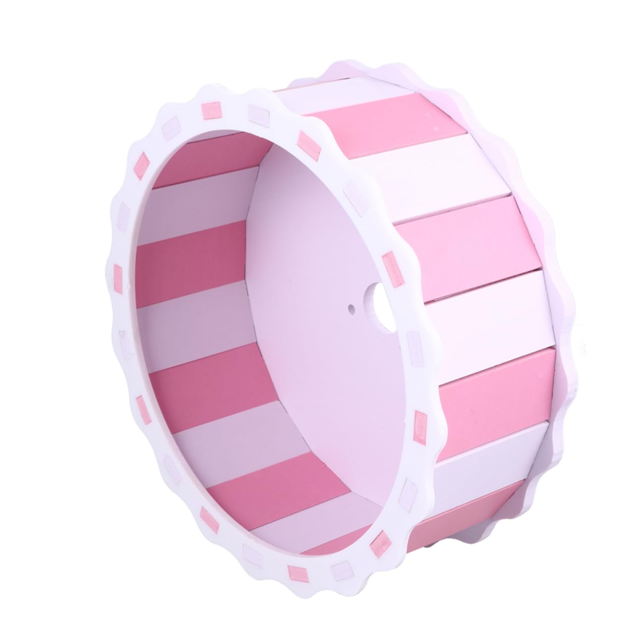 ULTECHNOVO Hamster Wheel Running Toy Wooden for Small Furry Animals Silent Easy to Clean and Noise-free Exercise Wheel, Pink for Pet Activity and Health