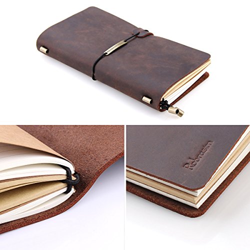 Leather Writing Journal Notebook Refillable, Handmade Travelers Notebook For Men & Women, Perfect For Writing, Gifts, Travelers, Standard Size 8.5" X 4.5" Inches - Coffee #TOP6