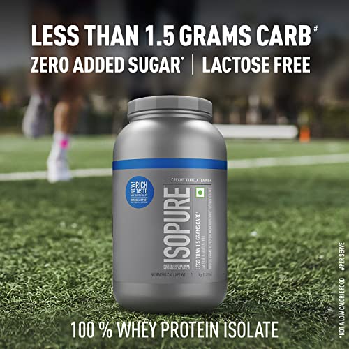 Image of Isopure Whey Protein Isolate Powder (1 kg, Vanilla) with less than 1.5gm of Carbs and Vitamins for Immune Support