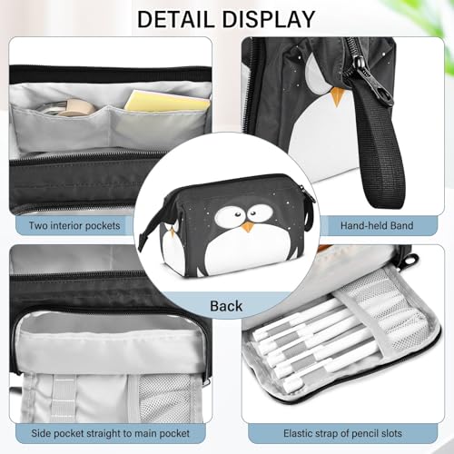 Image of SUABO Big Capacity Pencil Case, Cute Penguin Pen Bag Pouch Holder Stationery Bag School College Office Organizer for Teen Adults Student