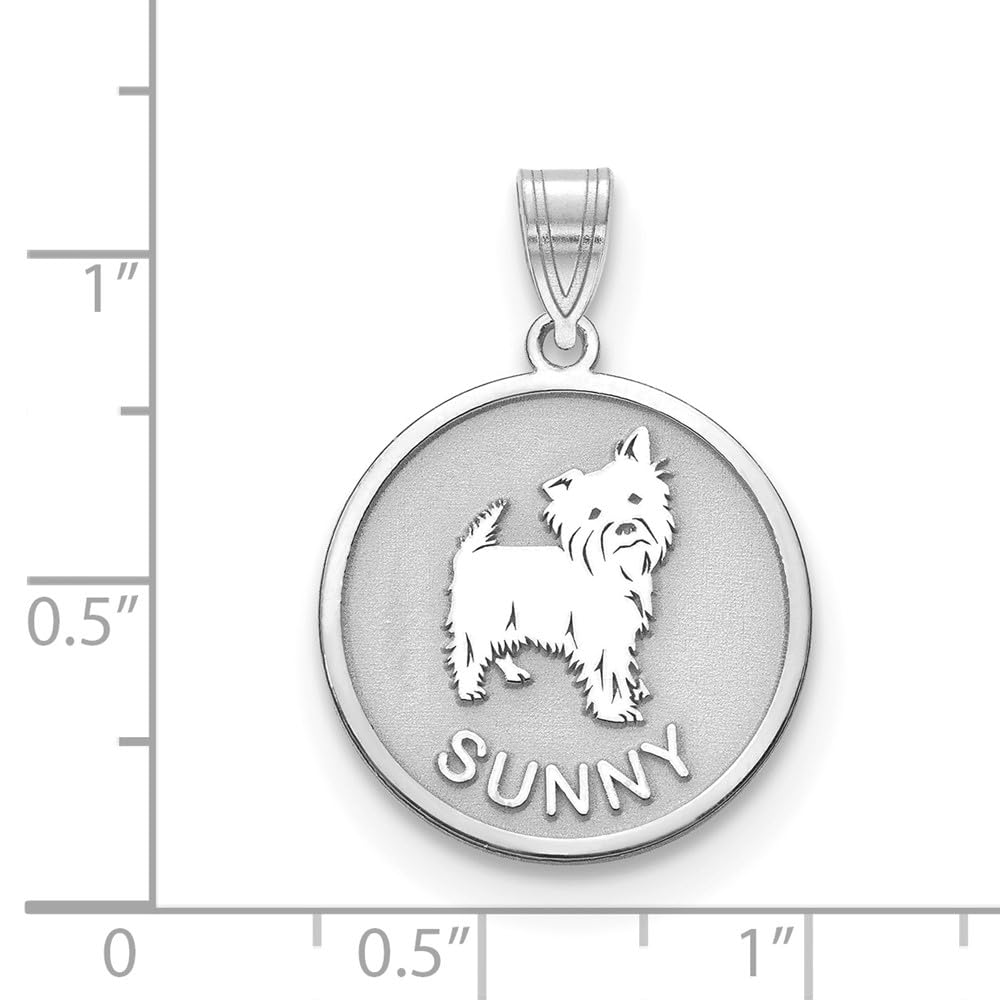 Solid 14k White Gold Personalized Dog Charm Pendant