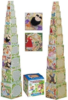 Hardcover Jack and the Beanstalk And Little Red Riding Hood Fairy Tale Classics Touch & Feel Building Blocks Book