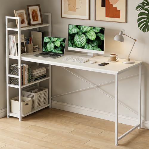 Bureau d'ordinateur compact en bois avec pochette de rangement DUMOS - 6
