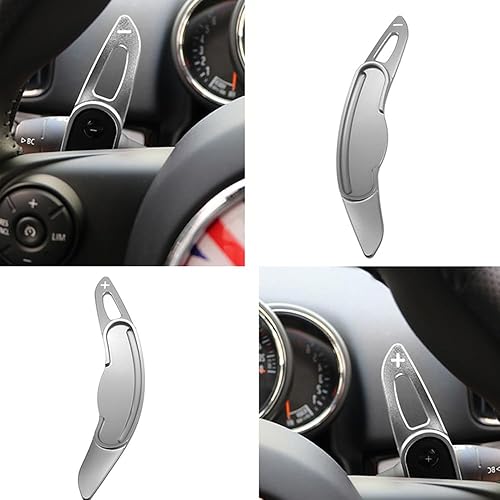 Miniatura 8 de HIBEYO Extensiones de palanca de cambios para BMW Mini MK3 F54 F55 F56 F57 F60 Cooper de metal para volante, cubierta de palanca de cambios de