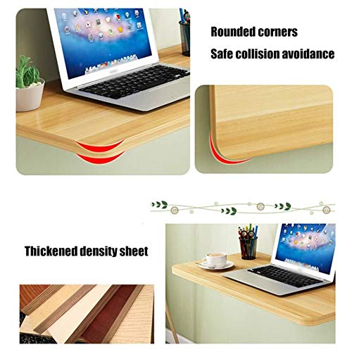 Table pliante murale en bois massif pour coin repas et bureau de studio
