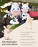 NICI Kuscheltier Kuh Cowluna 22cm - weiß - Weiches Plüschtier – niedliches Stofftier zum Kuscheln & Spielen – tolle Geschenkidee für Kinder & Erwachsene - 62251