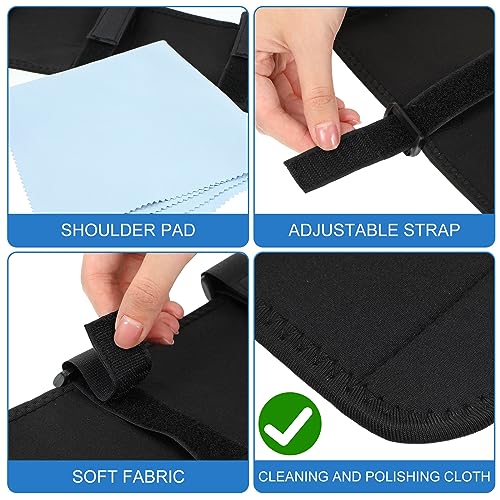 Tigeen 2 Pcs Sousaphone Shoulder Pad Non Slip Sousaphone Accessories Anti Fatigue Padding with Hook and Loop Fasteners 2 Cleaning Cloth for Musical Instruments Pain Relief