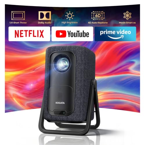 Short Throw Projector-4K with APPs Portable AI Auto Focus Keystone