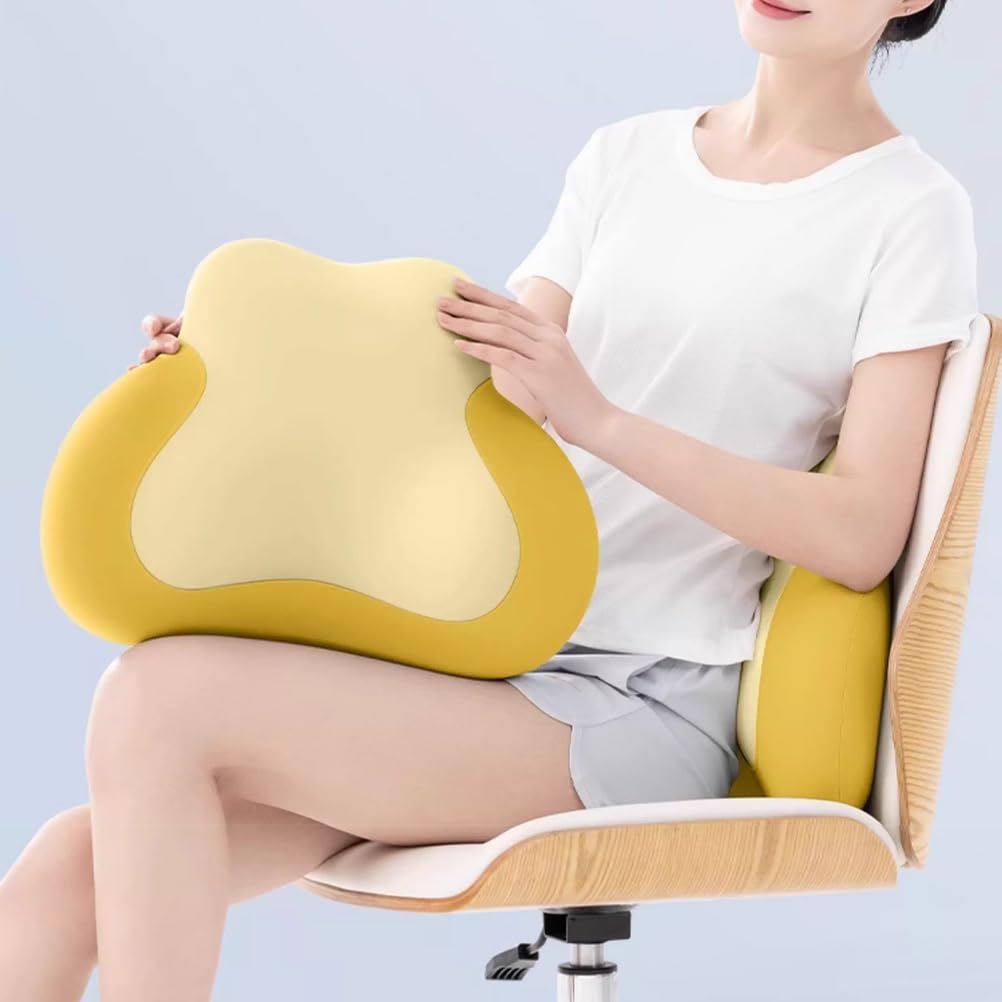 Almohada de Apoyo Lumbar for Silla de Oficina y Asientos de Coche, Respaldo ergonómico, cojín Trasero de Espuma viscoelástica con Funda Lavable(Gray)