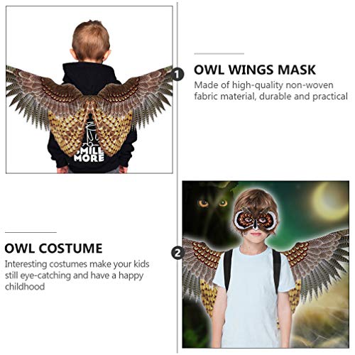 Toddmomy Owl Halloween Masks Owl Masks Cosplay Owl Wings Costume Kids Bird Wings Owl Half Masks Halloween Party Favors For Kids #TOP7