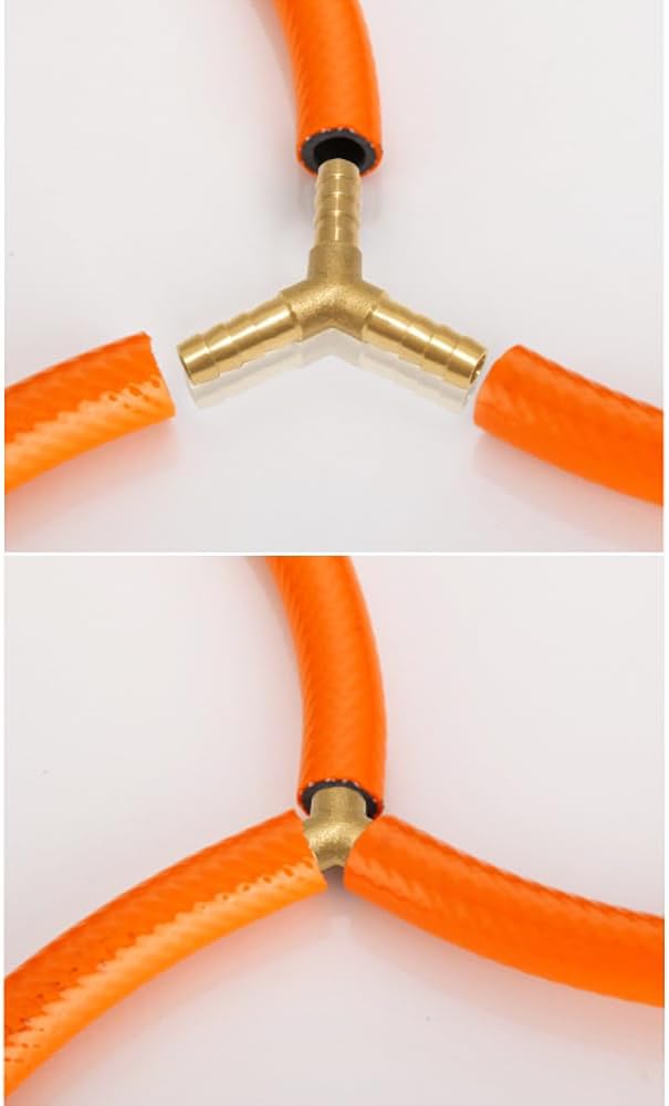 Uenede Brass 3/4" Barb Y Splicer Mender Hose Barbed Fittings, 3PCS | Fit for 3/4"ID Hose 3-Way Union Intersection for Water Oil Gas