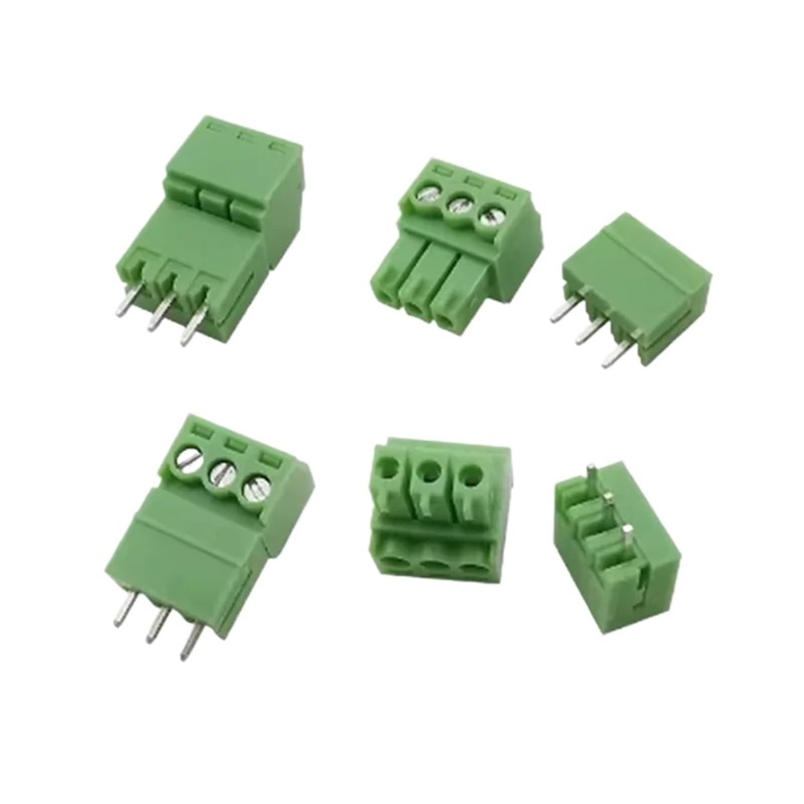 Lot de 10 borniers à vis for circuit imprimé 15EDG 3,5 mm, 2 à 12 broches, mâle et femelle, connecteur de fil(Straight,2P)