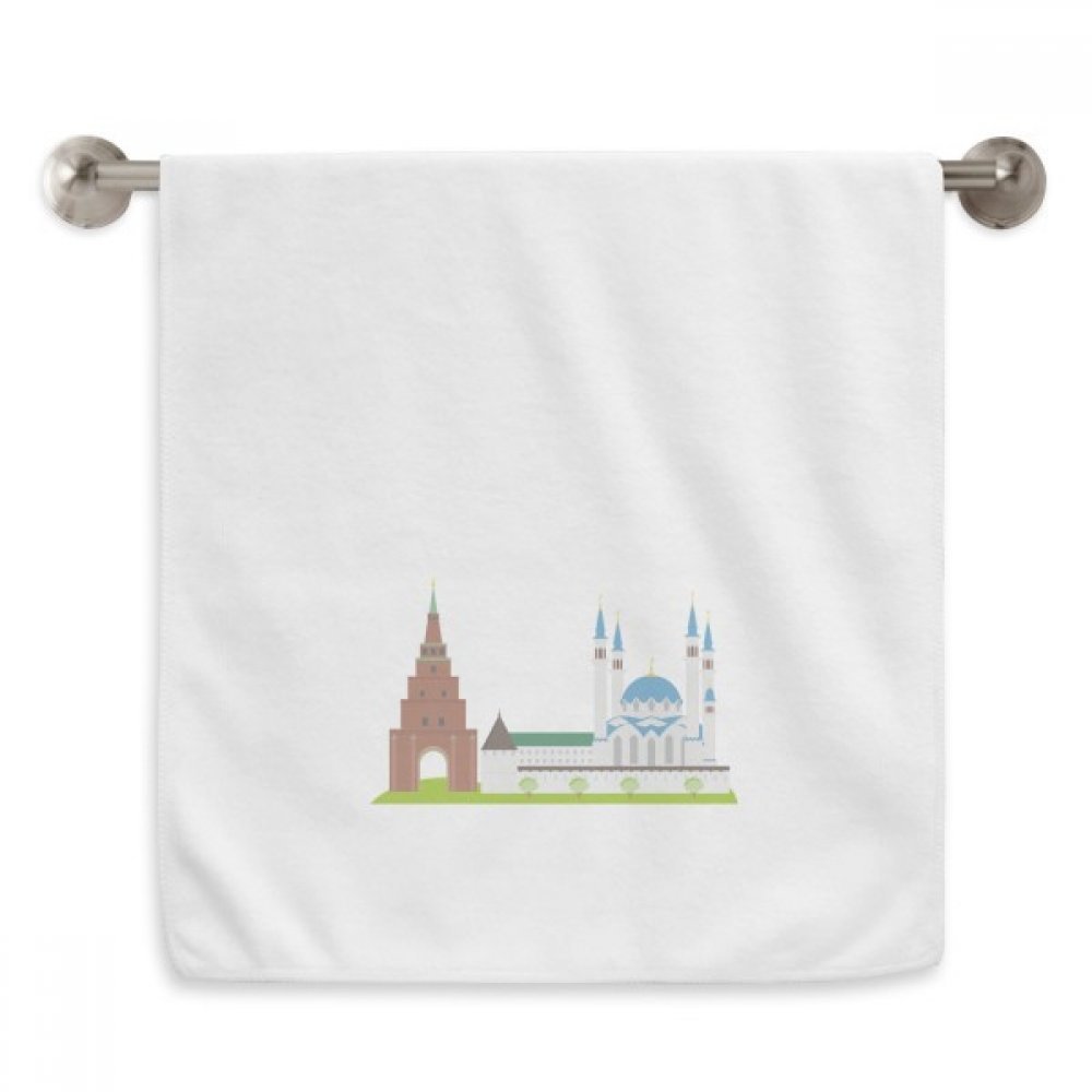 Serviette Kazan Russie symbole motif diadème blanche 33x74 cm