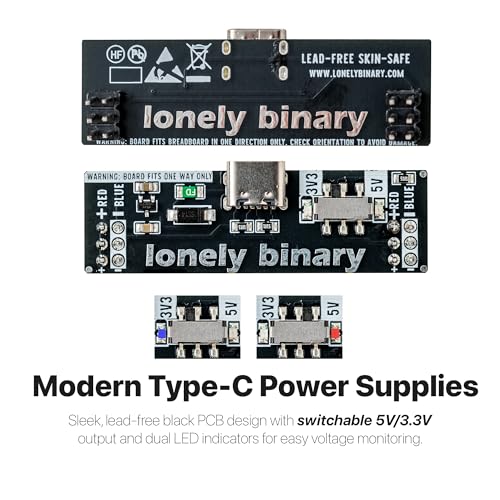 LONELY BINARY Electronics Starter Kit with 830-Point Breadboard Type-C Power Supply 120 Jumper Wires LEDs Sensors Resistors Capacitors Compatible with Arduino ESP32 STEM DIY Projects (400+ Pieces) by LONELY BINARY - Image 3