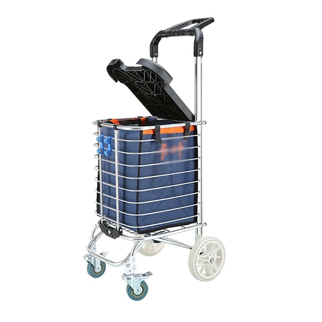 Shopping Trolleys with Lid Can Sit Shopping Cart Creative Folding