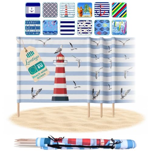 Lantigo Strandparavent Mikrofaser | Windschutz 80cm