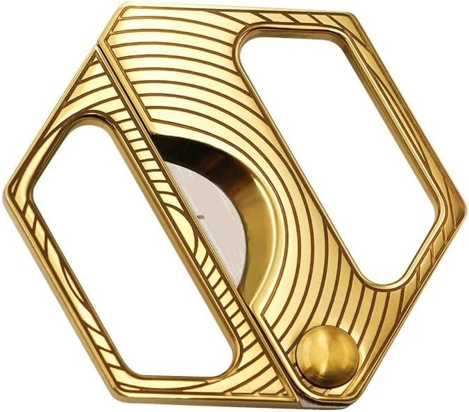 Cigar Cutter Hexagonal Shape Spiral Pattern Silver Gold Finish Double Blade Manual Handheld Preparation Tool Pocket Accessory(A)