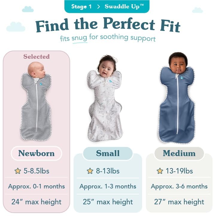 Image of Love to Dream Swaddle Up, Stripe Pink, Newborn, 5-8.5 Lbs., Dramatically Better Sleep, Allow Baby to Sleep in Their Preferred Arms Up Position for Self-Soothing, Secure Fit Calms Startle Reflex