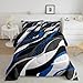 Manfei Blue Grey Comforter Set Twin Size, Abstract Wavy Stripes Circle Bedding Set 2pcs for Kids Boys Bedroom Decor, Modern Geometric Down Comforter Soft Polyester Quilt Set with 1 Pillowcase