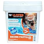 Llofer - 5kg Pastilles de Brome 20g - Dissolution Lente & Traitement Longue durée - Désinfection sans Odeur de Chlore - Aussi Efficace Que Le Chlore - Haute tolérance au pH - Brome Piscine