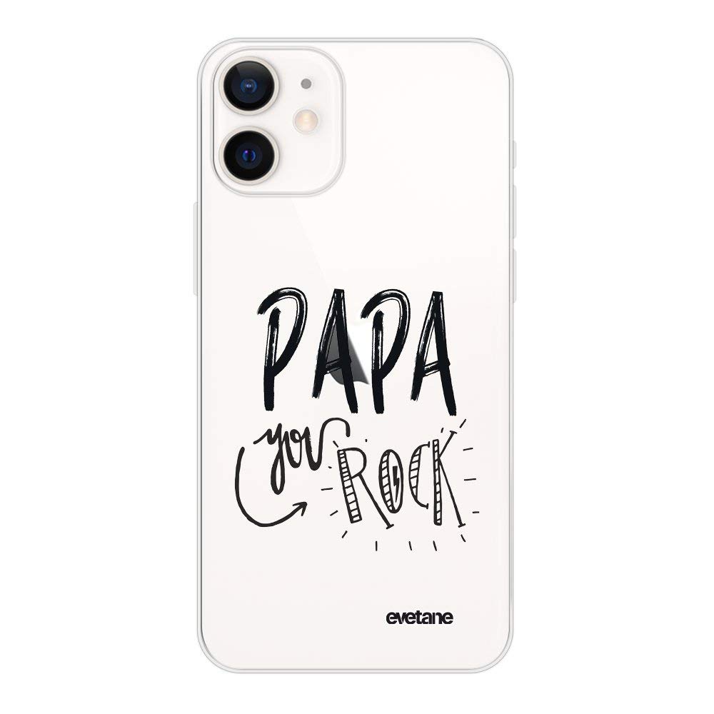 Evetane Papa You Rock Case for iPhone 12 Mini 5.4 Inches, Dad you rock