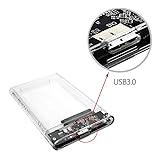 KingData SSD HDD Hard Drive Enclosure 2.5" inch SATA III USB 3.0 Caddy Case External Reader Laptop Fast Data Trasfer UASP Cable Included Tool-Free LED Indicator Clear - Image 8