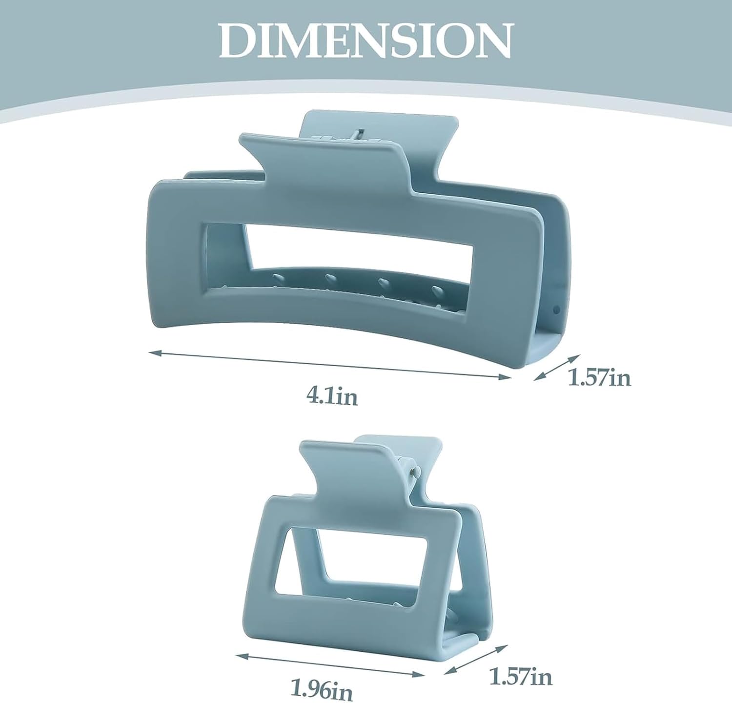 10 Pack Square Claw Clips for Women, Large & Small Rectangle Hair Clips for Thick Thin Hair, Strong Hold Non Slip Matte Plastic Big Banana Hair Claw Clips for Girls, Light Color - Image 4