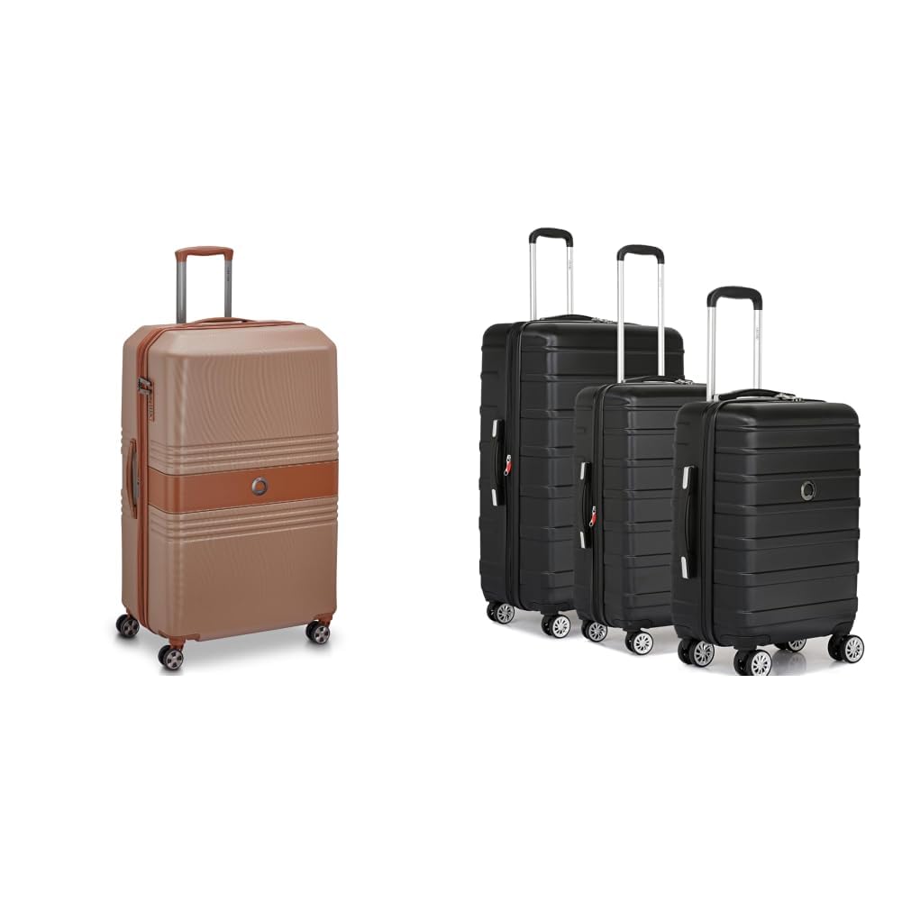 delsey paris Paulette 81 cms Large Check-in ABS/Polycarbonate Hard Sided 8 Wheels and Expandable + Margot Trolley Bags Set of 3 Cabin, Medium & Large Luggage Premium Hardside Polycarbonate-picture-22
